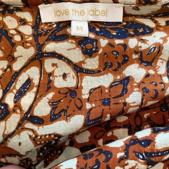 Love the Label Anthropologie Mirabelle Ruffled Maxi Dress Brown Size Medium - Picture 10 of 10